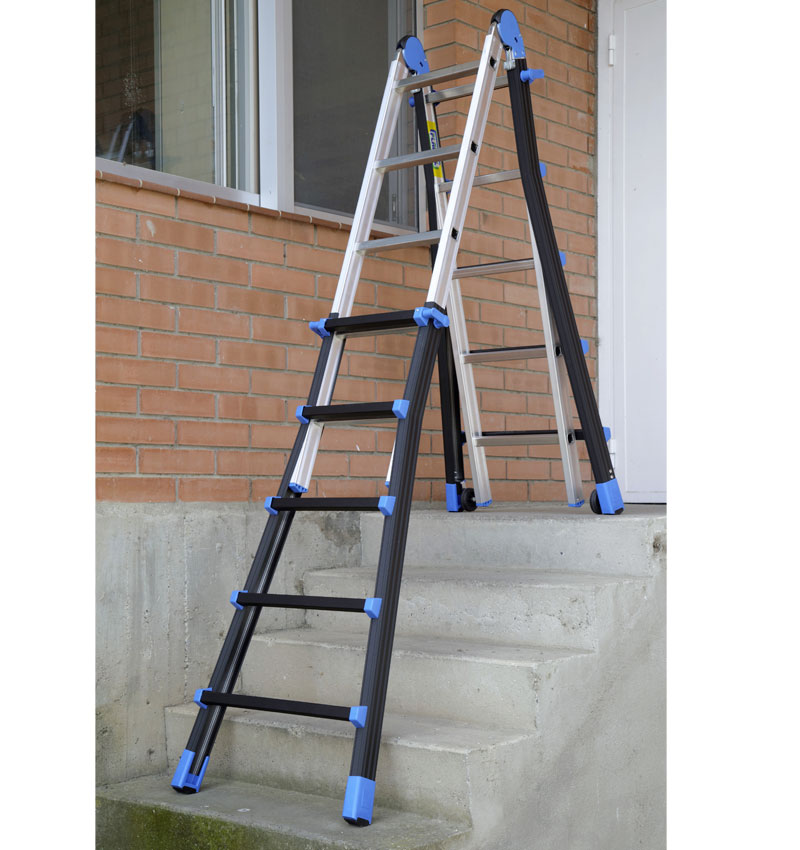 Escaleras, escalera telescópica, escalera plegable, escalera de aluminio  retráctil multiposición, escalera de escalera ajustable con marco en A con